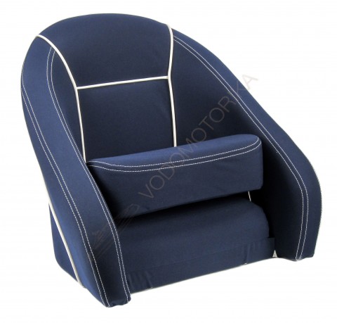 Кресло ROMEO мягкое, подставка, обивка ткань Markilux темно-синяя (118100395)