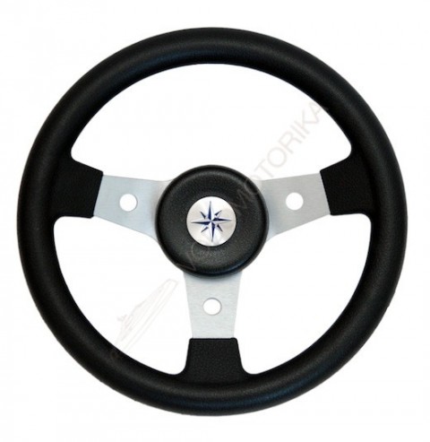 Рулевое колесо DELFINO обод черный,спицы серебряные д. 310 мм Volanti Luisi
