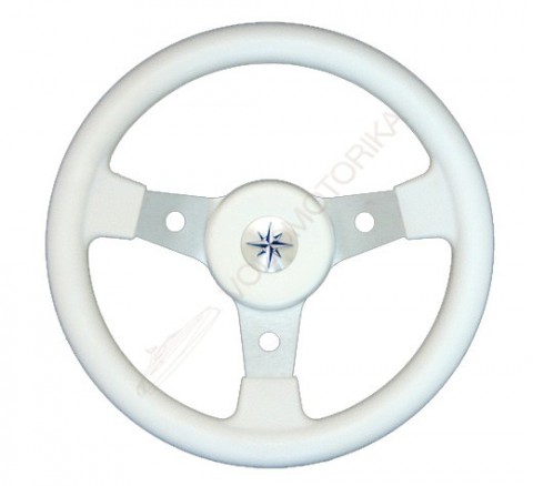 Рулевое колесо DELFINO обод белый,спицы серебряные д. 310 мм Volanti Luisi