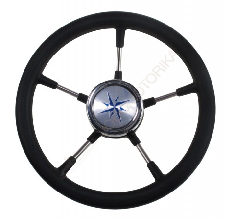 Рулевое колесо RIVA RSL обод черный, спицы серебряные д. 320 мм Volanti Luisi