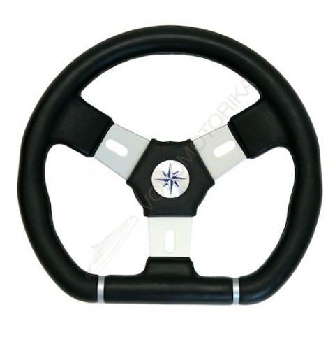 Рулевое колесо ELBA SPORT обод черный, спицы серебряные д. 320 мм Volanti Luisi