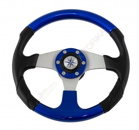 Рулевое колесо EVO MARINE 2 обод черно-синий, спицы серебряные д. 330 мм Volanti Luisi