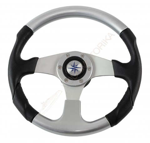 Рулевое колесо EVO MARINE 2 обод черный, спицы серебряные д. 330 мм Volanti Luisi