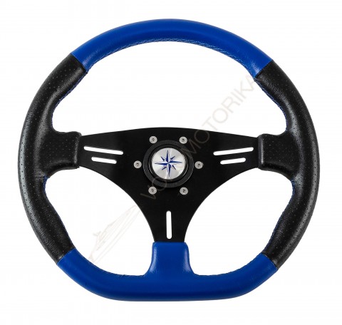 Рулевое колесо PORTOFINO обод черно-синий, спицы черные д. 355 мм Volanti Luisi
